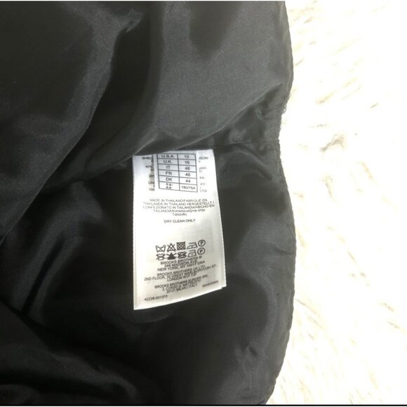 Brooks Brothers Pencil Skirt Size 12 Black Gray Houndstooth Wool Blend Classic - Picture 6 of 8